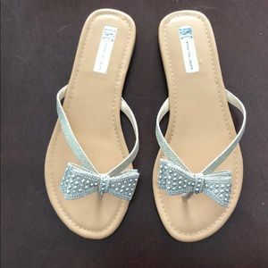 Sequin Bow Flip Flops
